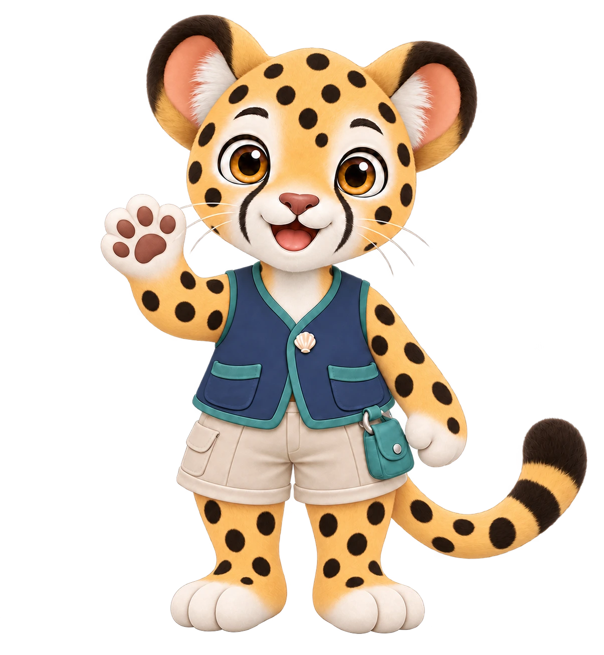 チーターの手を振るポーズ